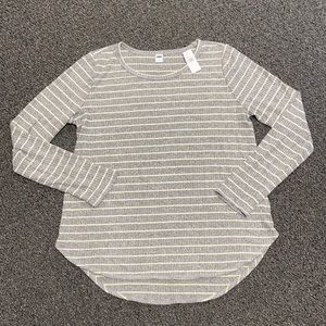 🎉 NWT Women's Old Navy gray striped top size L